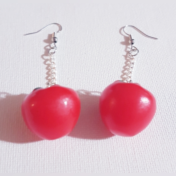 TomatEARS Tomato Women's Earrings Handmade Jewelry Dangling Food NEW - Picture 7 of 10